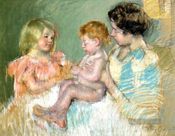 Sara und ihre Mutter mit dem Baby Mütter Kinder Mary Cassatt Ölgemälde